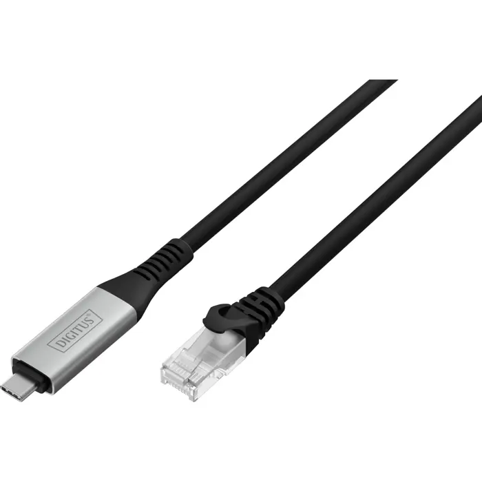 Digitus USB-C 3.2 Gen1 > RJ-45 Ethernet cable, 1Gbit/s (black, 3 meters, 10/100/1,000Mbit/s)
