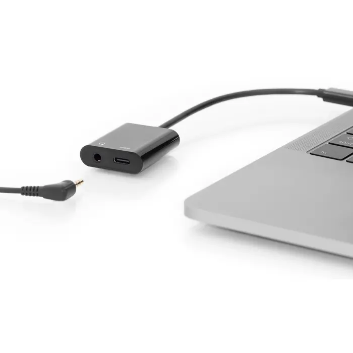 Digitus USB-C adapter to USB-C + 3.5mm jack (black)