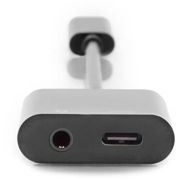 Digitus USB-C adapter to USB-C + 3.5mm jack (black)