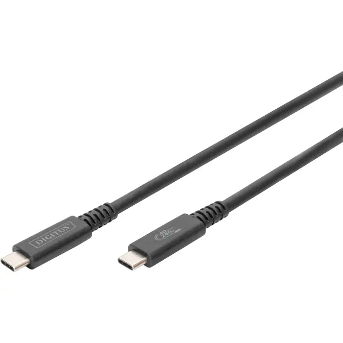 Digitus USB4 Gen 3x2 cable, USB-C male > USB-C male, 40Gbit/s (black, 1 meter, PD 3.1, charging with 240 watts)