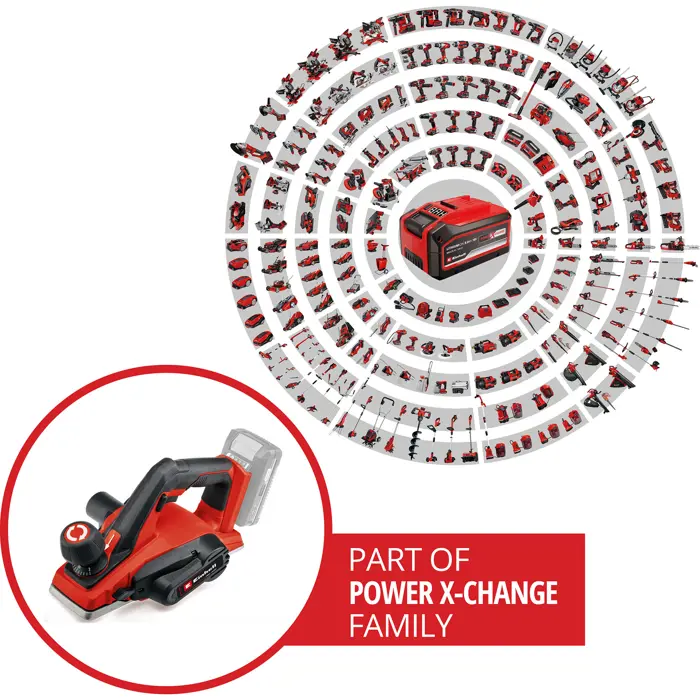 Einhell cordless planer TE-PL 18/82 Li-Solo, 18V, electric planer (red/black, without battery and charger)