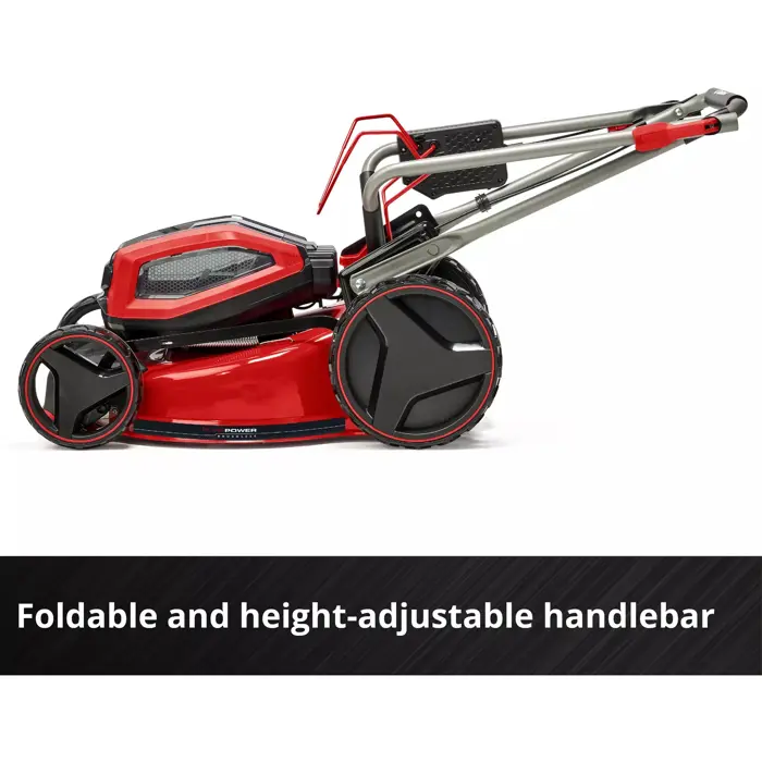 Einhell Professional cordless lawn mower GP-CM 36/47 S Li BL, 36Volt (2x18Volt) (red/black, 4x Li-ion battery 4.0Ah, with rear-wheel drive Vario Speed)