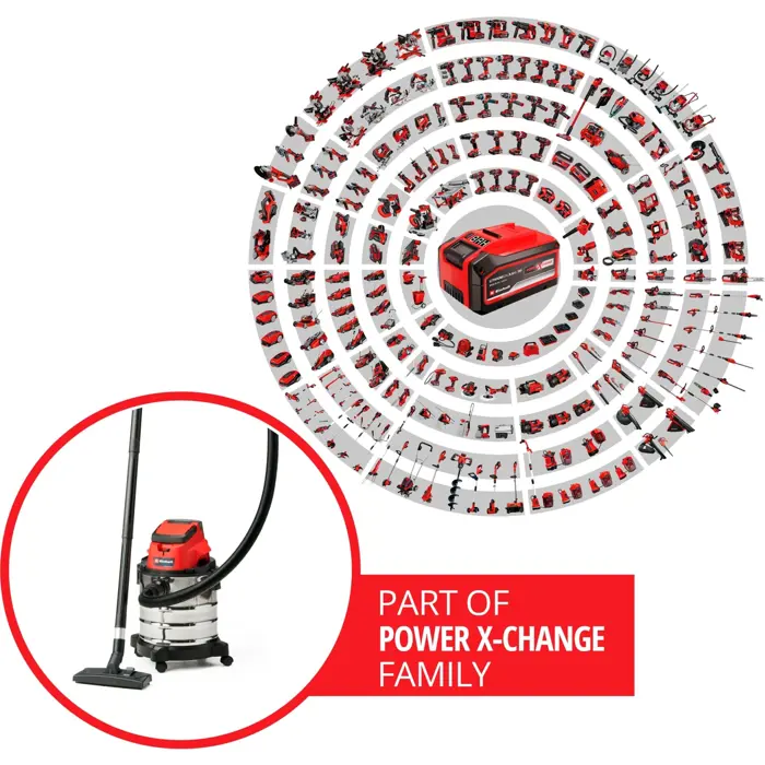 Einhell Wet / dry vacuum cleaner TC-VC 18/20 - 2347130 Li S-Solo