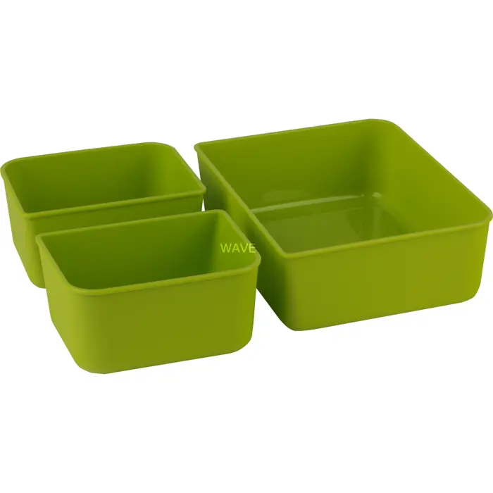 Emsa CLIP & GO Lunchbox XL, lunch box (green/transparent, with inserts)