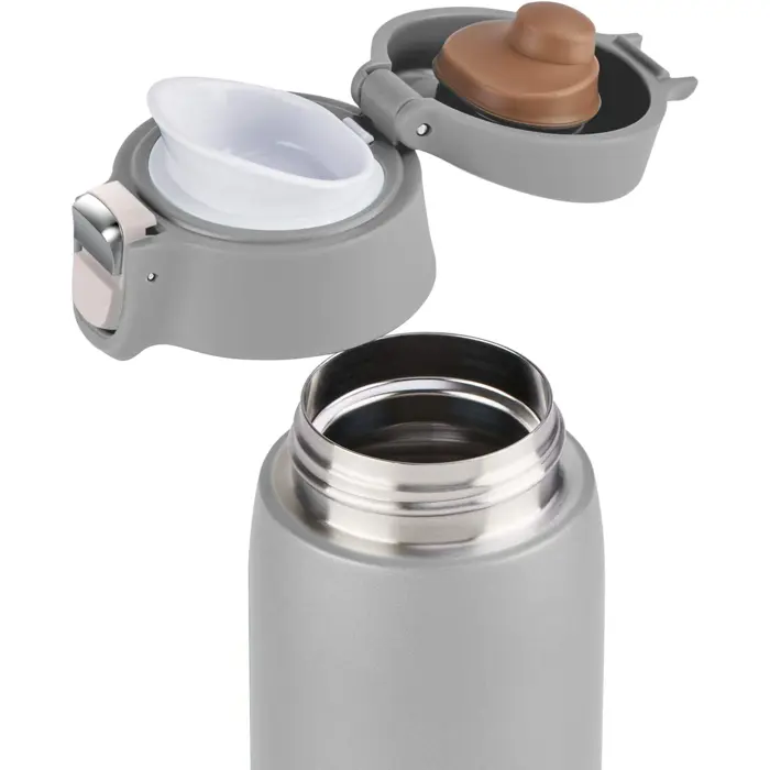 Emsa TRAVEL MUG light thermal mug 0.4 liters (silver, flip lid)