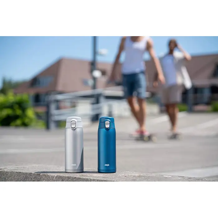 Emsa TRAVEL MUG light thermal mug 0.4 liters (silver, flip lid)