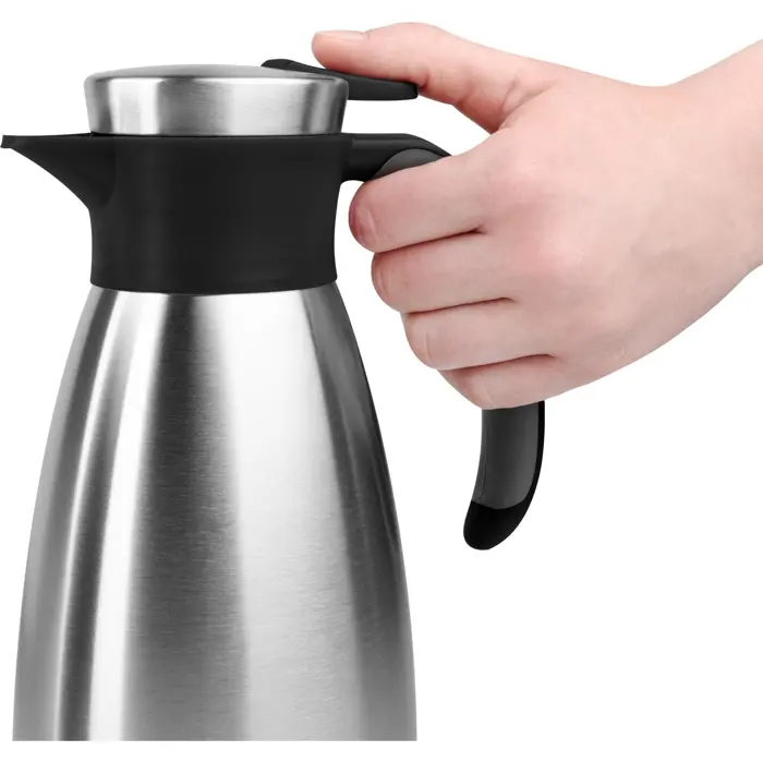 Emsa Vacuum jug SOFT GRIP, 1 liter (stainless steel/black, Quick Tip closure)