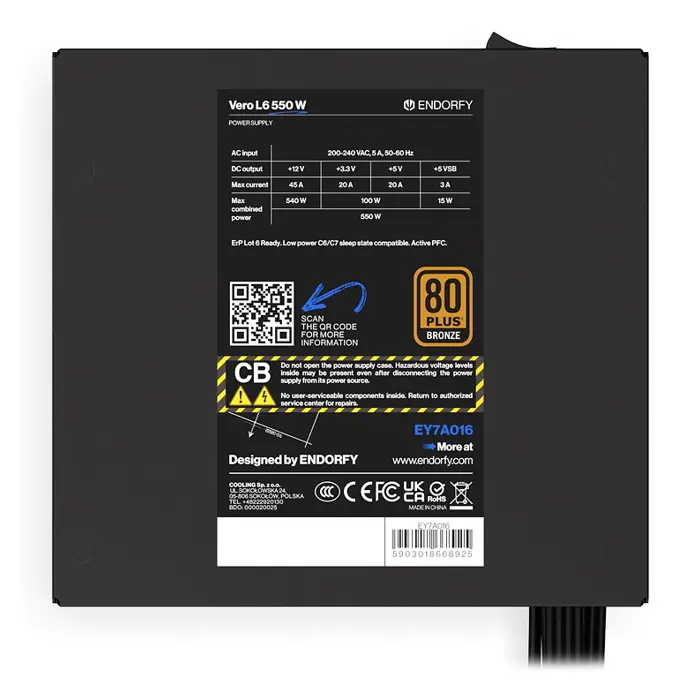 ENDORFY Vero L6 power supply unit 550 W 24-pin ATX ATX Black