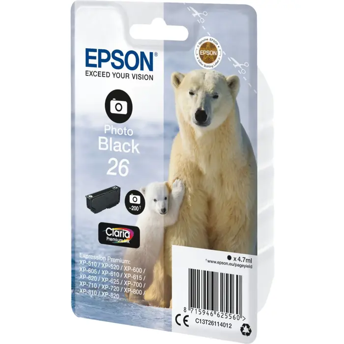 Epson Ink Photo black 26 (C13T26114012) (Claria Premium)