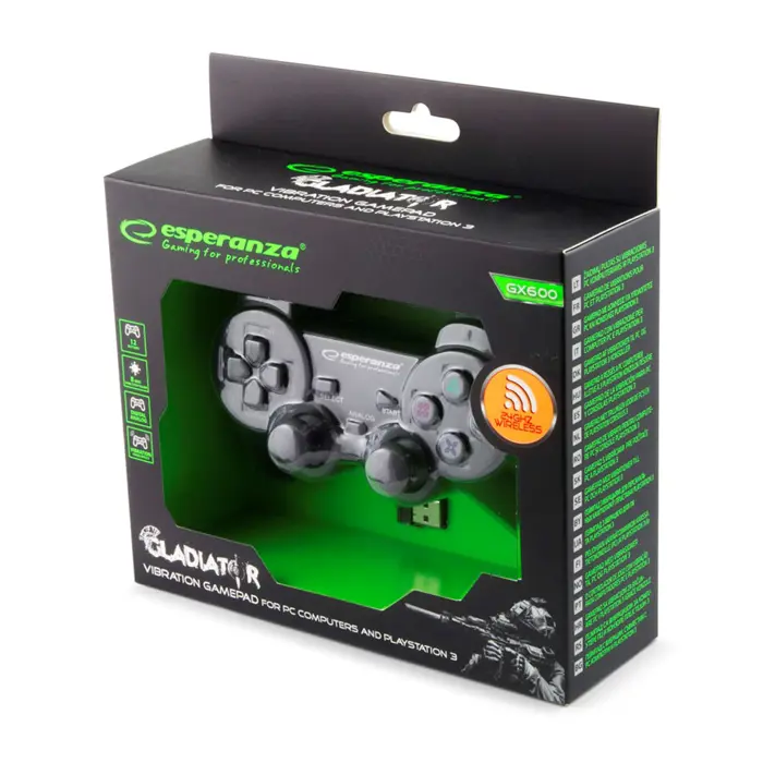 Esperanza EGG108K Gaming Controller Gamepad PC,Playstation 3 Analogue / Digital USB 2.0 Black