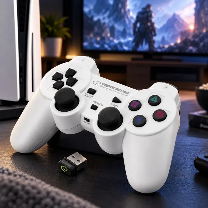 Esperanza EGG108W Gaming Controller Black, White RF Gamepad Analogue / Digital PC, Playstation 3