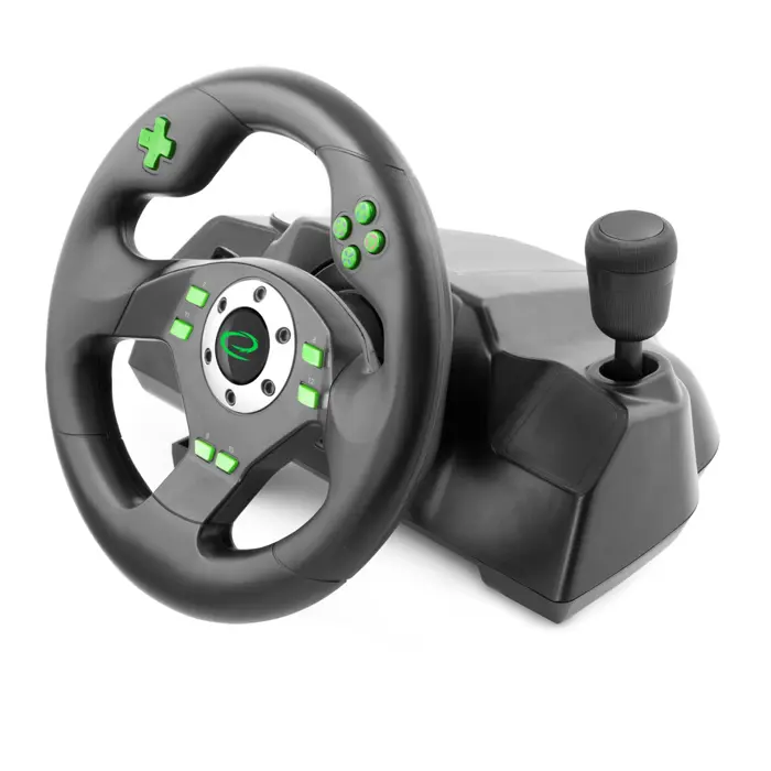 Esperanza EGW101 Gaming Controller Steering wheel Playstation,Playstation 3 Digital USB Black,Green