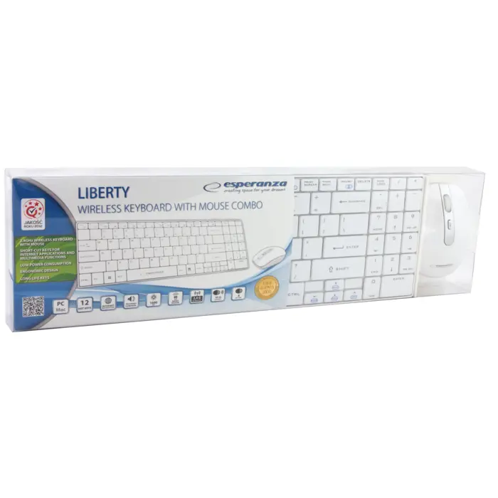 Esperanza EK122W keyboard RF Wireless QWERTY White