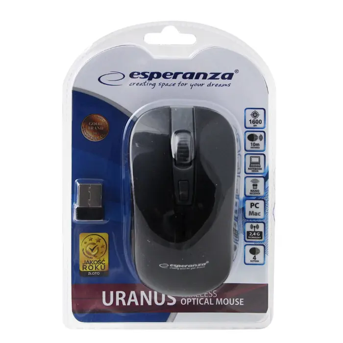 Esperanza EM126EK mouse RF Wireless Optical 1600 DPI