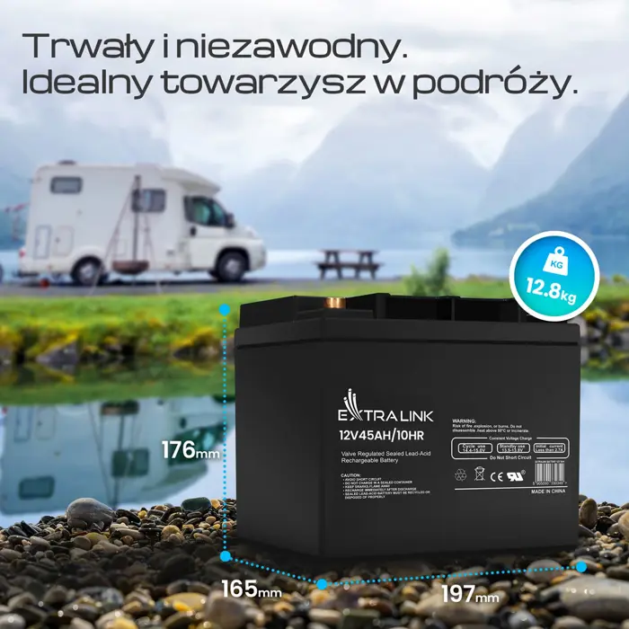 Extralink Accumulator AGM 12V 45Ah maintenance free