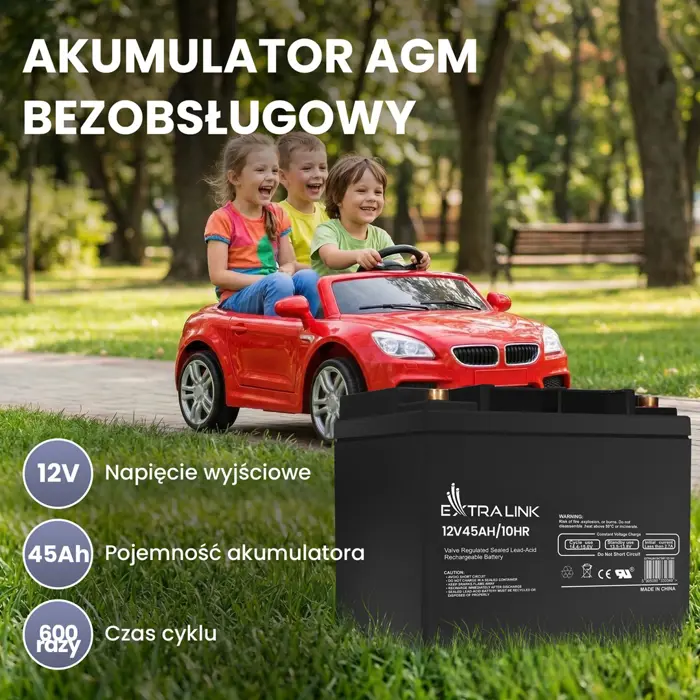 Extralink Accumulator AGM 12V 45Ah maintenance free