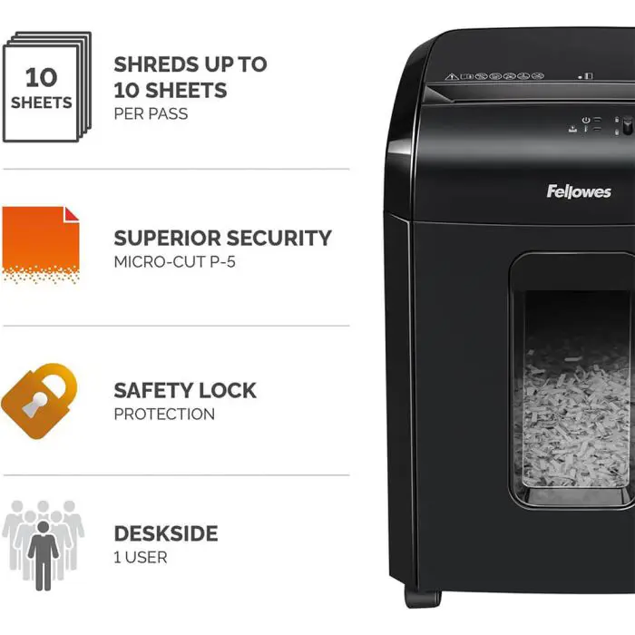 Fellowes Powershred 10M Micro-Cut Document Shredder