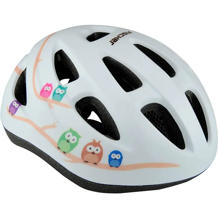 FISCHER bicycle children owl, helmet (white, size S/M, 52 - 55 cm)