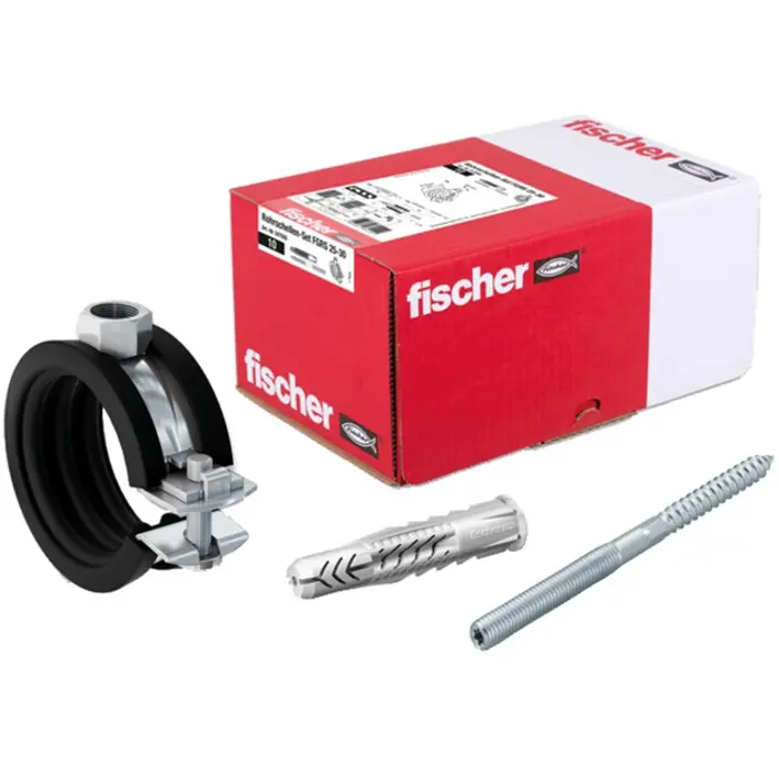 Fischer pipe clamp set FGRS 25-30, with dowels (10 pieces)