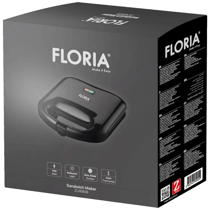 Floria Sendvič Toster, LED indikator, 750 W - ZLN0829