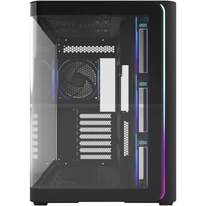 FSP M580-BP, tower case black, tempered glass