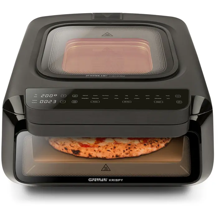 G3Ferrari 3-in-1 pizza oven Krispy (black, 2,100 watts, for pizza Ř 32cm, including pizza cutter)