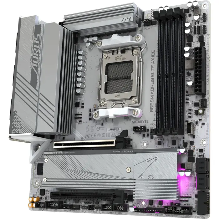 GIGABYTE B650M AORUS ELITE AX ICE - Socket AM5 - motherboard (black)