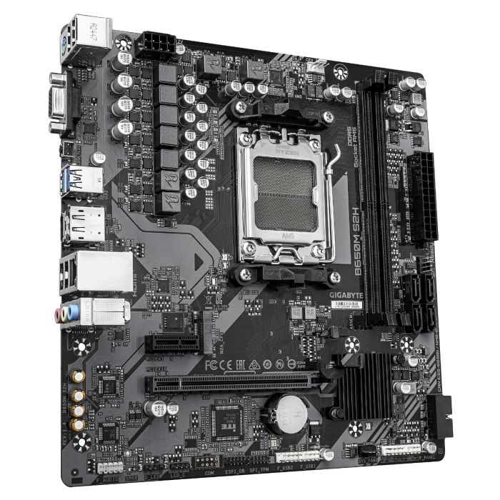 GIGABYTE B650M S2H, DDR5, SATA3, USB3.2Gen1, DP, AM5 mATX