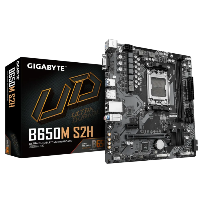GIGABYTE B650M S2H, DDR5, SATA3, USB3.2Gen1, DP, AM5 mATX