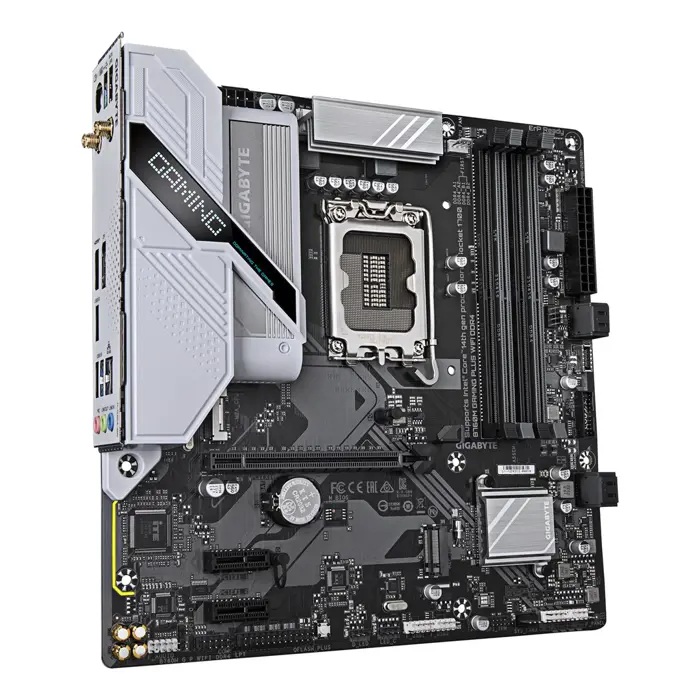 GIGABYTE B760M GAMING PLUS WIFI DDR4 Motherboard - Supports 14th Gen. Intel Core CPUs, 4+1+1 phases VRM, up to 5333MHz DDR4 (OC), 2xPCIe 4.0 M.2, Wi-Fi 6, 1 GbE LAN, USB 3.2 Gen 1