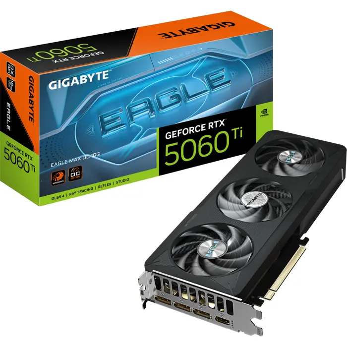 GIGABYTE GeForce RTX 5060 Ti EAGLE MAX OC 16G, graphics card DLSS 4, 3x DisplayPort, 1x HDMI 2.1