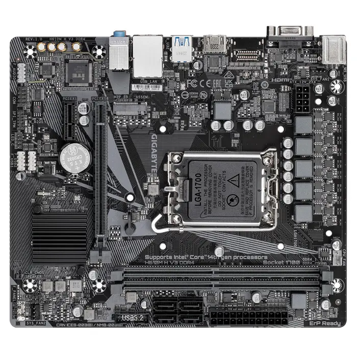 Gigabyte MB H610M H V3 DDR4, S.1700, 2xDDR4/3200, PCIe 4.0, G-LAN, VGA/HDMI, mATX