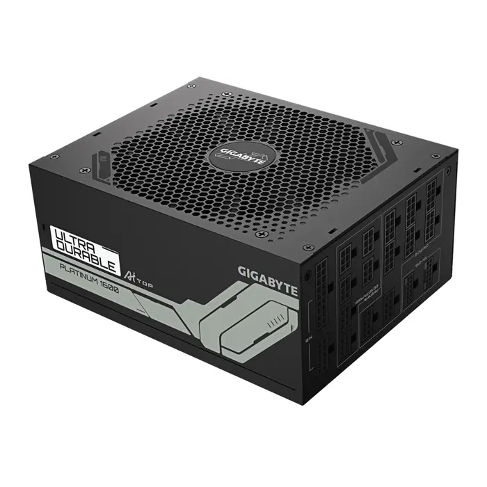 GIGABYTE UD1600PM PG5 AI TOP Power Supply - PCIe 5.0, 80 PLUS Platinum, Fully Modular Design, 120mm Fan, ATX 3.1 compatible, EU Plug