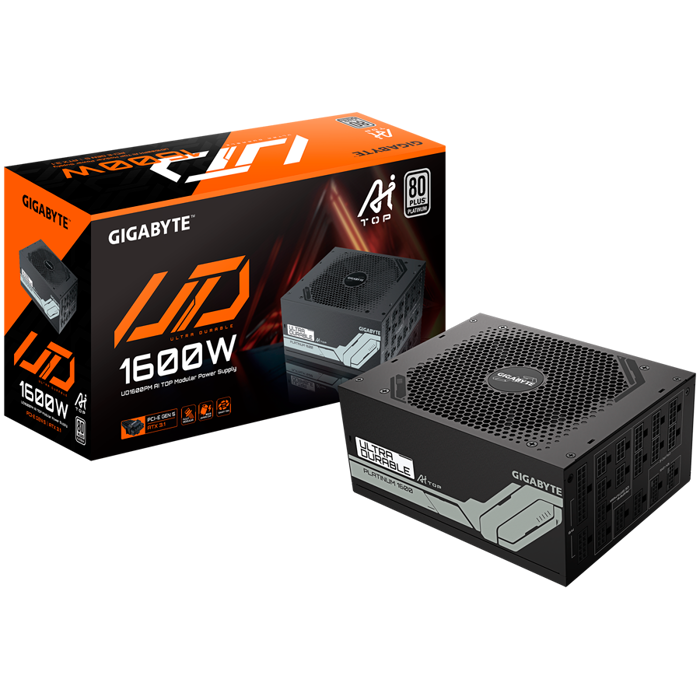 GIGABYTE UD1600PM PG5 Power Supply 1600W, 80+ Platinum, ATX 3.1, PCIe Gen 5.0, Modular, EU