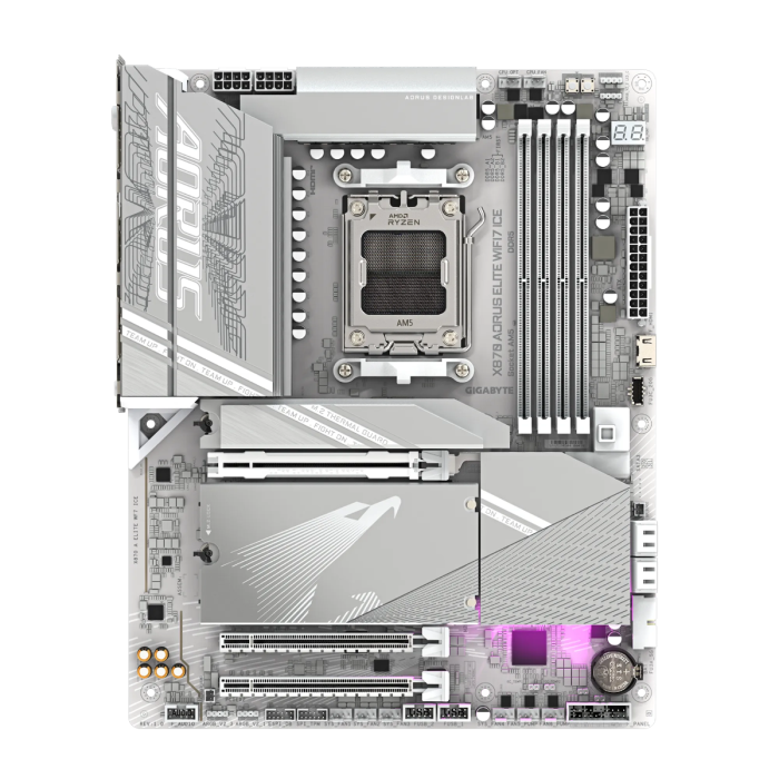 GIGABYTE X870 AORUS ELITE WIFI7 ICE, DDR5, SATA3, USB4, DP, 2.5GbE, WiFi 7, AM5 ATX