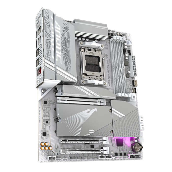 GIGABYTE X870 AORUS ELITE WIFI7 ICE, DDR5, SATA3, USB4, DP, 2.5GbE, WiFi 7, AM5 ATX