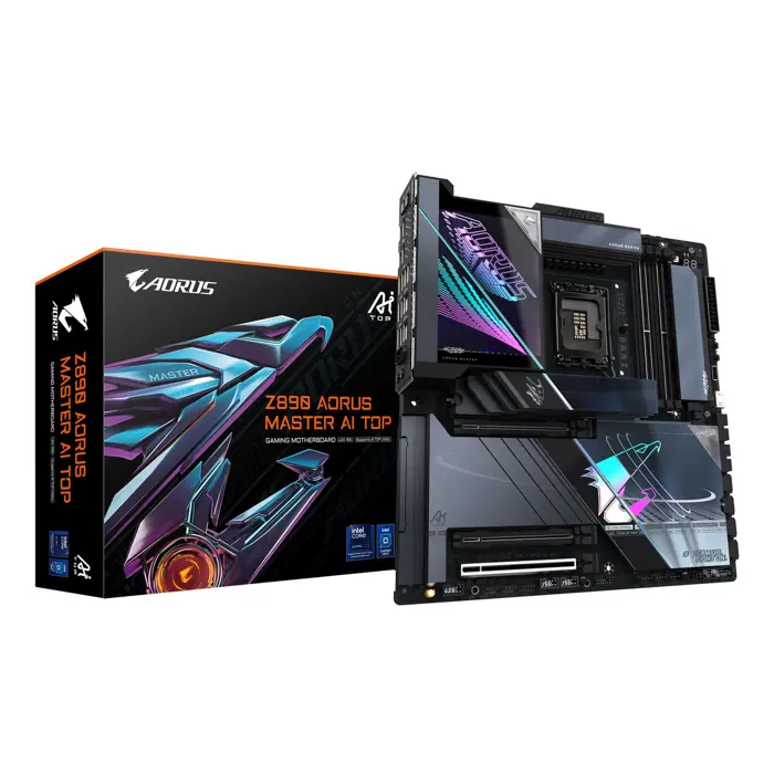 GIGABYTE Z890 AORUS MASTER AI TOP Motherboard - Supports Intel Core Ultra (Series 2) CPUs, 20+1+2 phases VRM, up to 9500MHz DDR5 (OC), PCIe 5.0 M.2, Wi-Fi 7, Thunderbolt 4