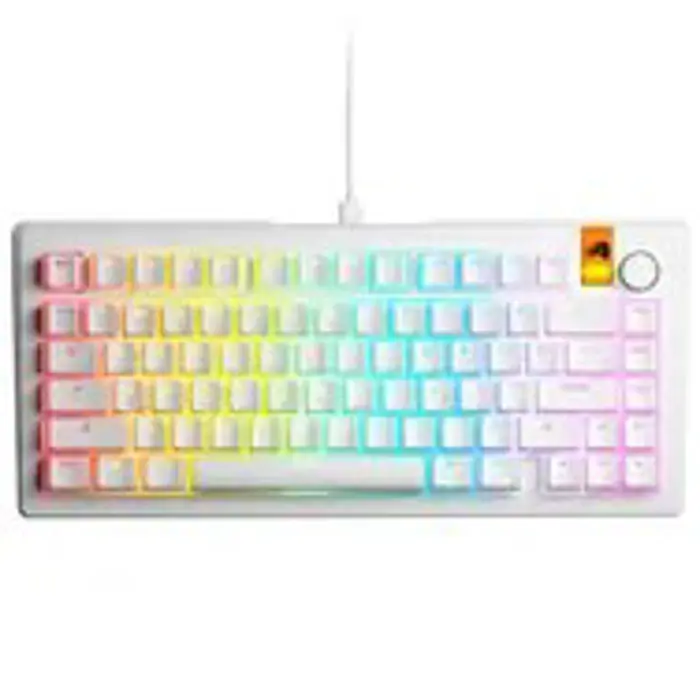 Glorious GMMK 3U 75% Custom Gaming Keyboard - Pre-Built, ANSI (US), Fox HE Switches, White