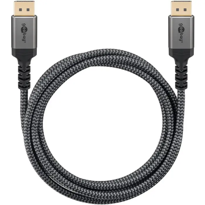 Goobay Plus DisplayPort 1.4 cable, 8K @ 60Hz (gray, 5 meters)