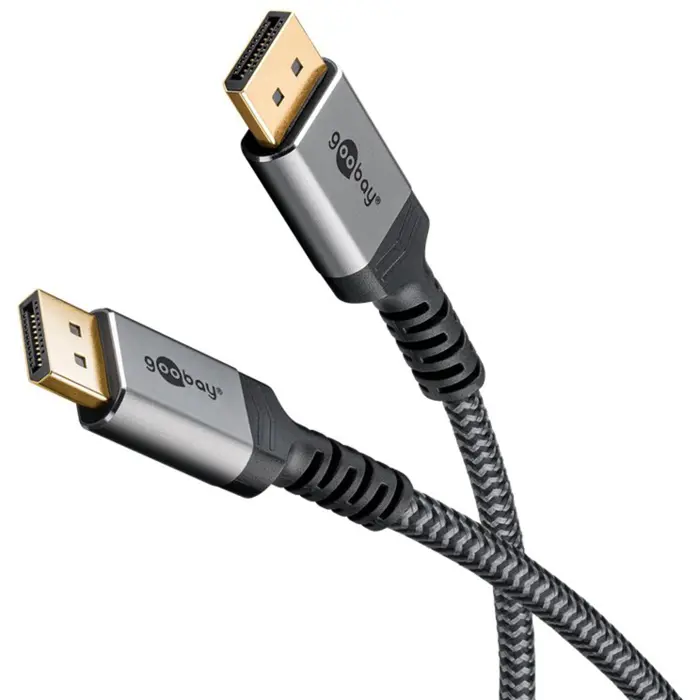 Goobay Plus DisplayPort 1.4 cable, 8K @ 60Hz (gray, 5 meters)