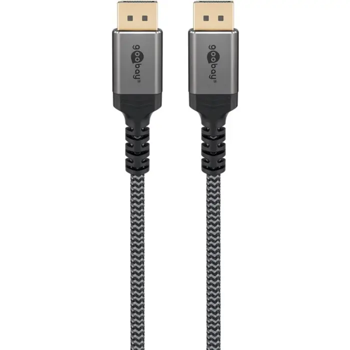 Goobay Plus DisplayPort 1.4 cable, 8K @ 60Hz (gray, 5 meters)