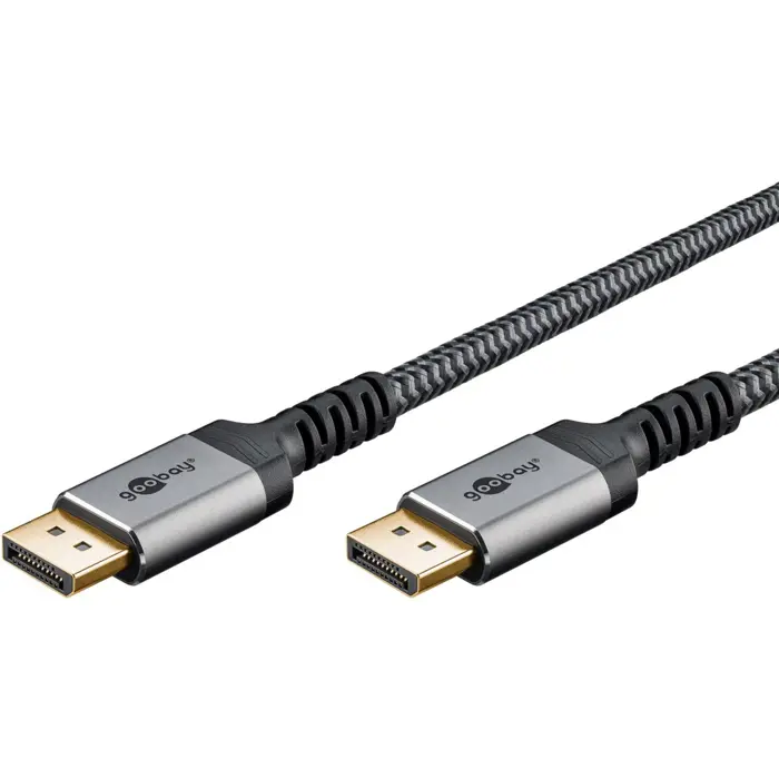 Goobay Plus DisplayPort 1.4 cable, 8K @ 60Hz (gray, 5 meters)