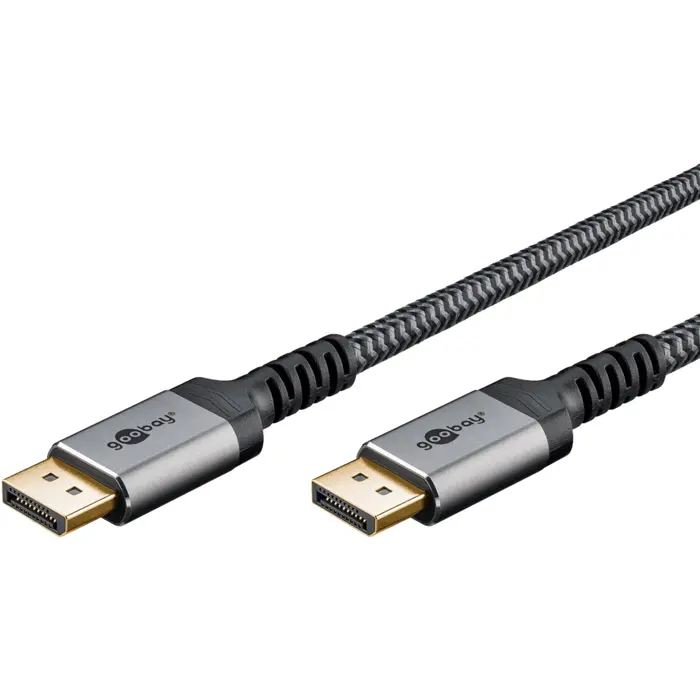 Goobay Plus DisplayPort 2.0/2.1 cable, 8K @ 144Hz, 54 Gbit/s (gray, 2 meters)