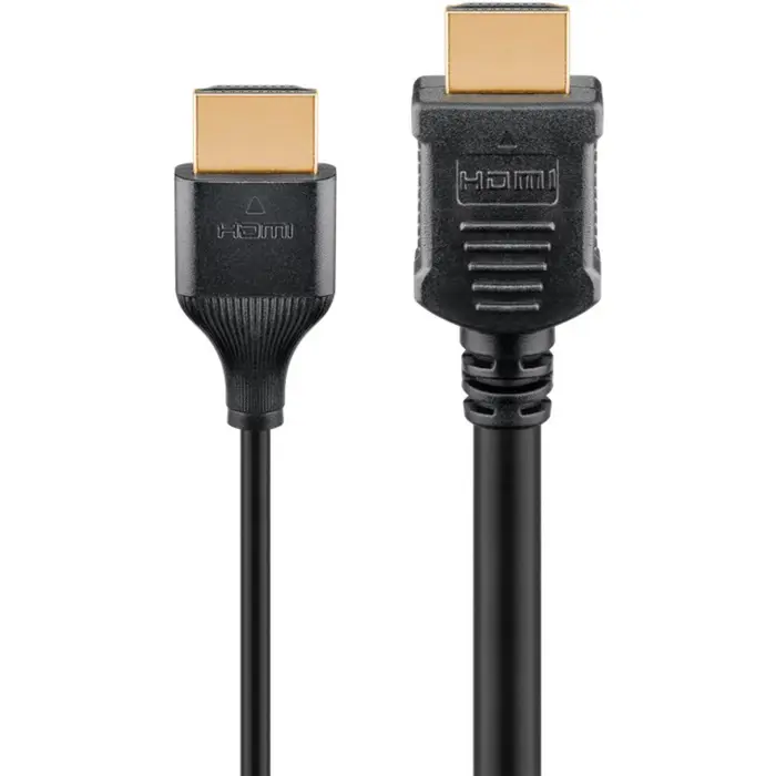 Goobay Slim High Speed HDMI Cable with Ethernet, 4K @ 60Hz (Black, 3 Meters)