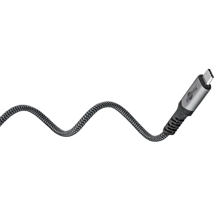 Goobay USB4 Gen 3x2 cable, USB-C male > USB-C male, 40Gbit/s (black/gray, 1.8 meters, PD, charging with up to 240 watts)