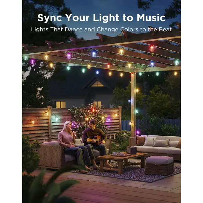 Govee outdoor fairy lights with transparent lamps