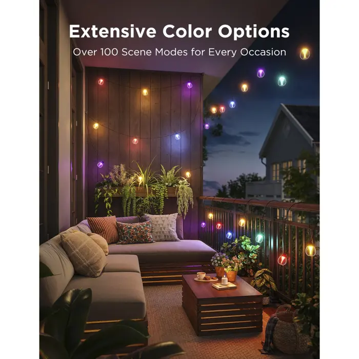 Govee outdoor fairy lights with transparent lamps