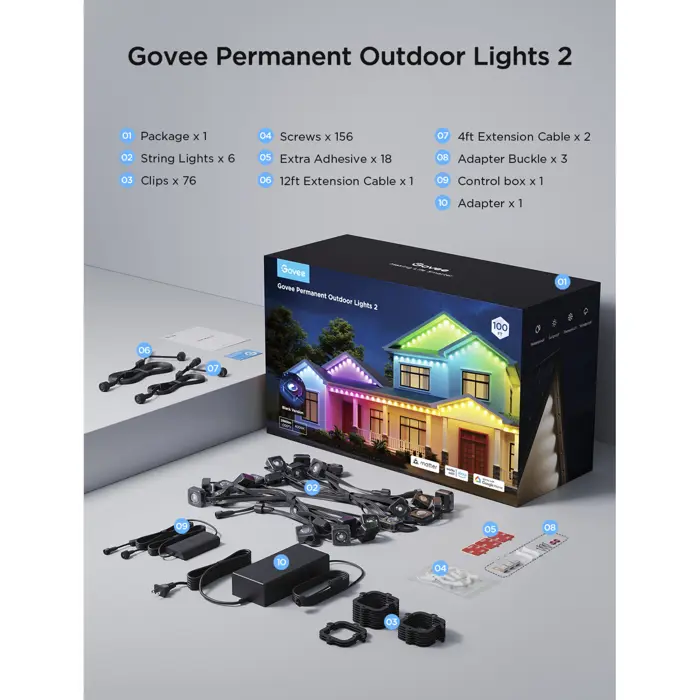 Govee Permanent Outdoor Lights 2, LED light 30 meters