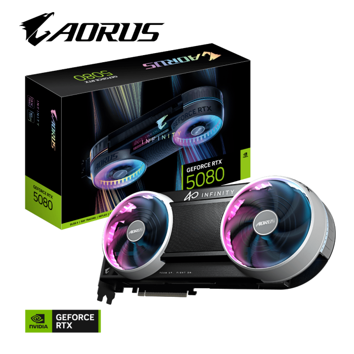 Grafična kartica GIGABYTE AORUS GeForce RTX 5080 INFINITY 16G, 16GB GDDR7, PCI-E 5.0