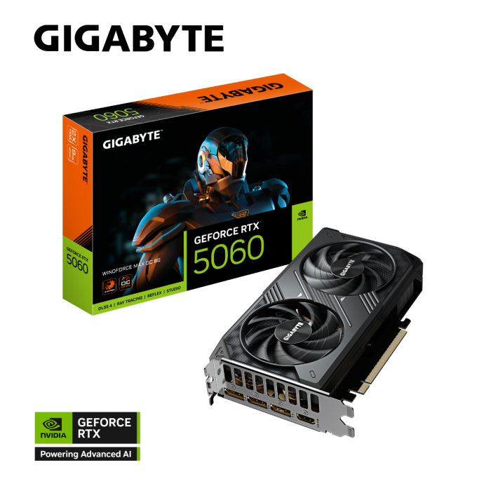 Grafična kartica GIGABYTE GeForce RTX 5060 Windforce MAX OC 8G, 8GB GDDR7, PCI-E 5.0